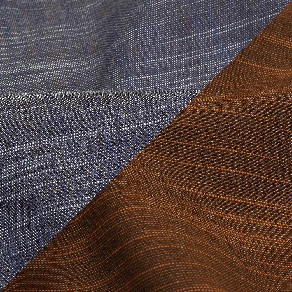 Brown Striated Cotton Chambray