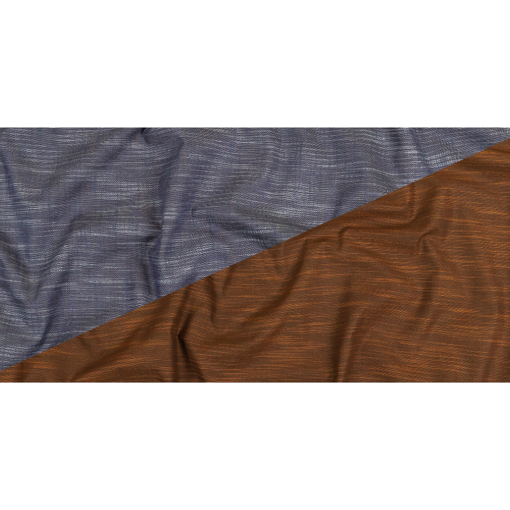 Brown Striated Cotton Chambray