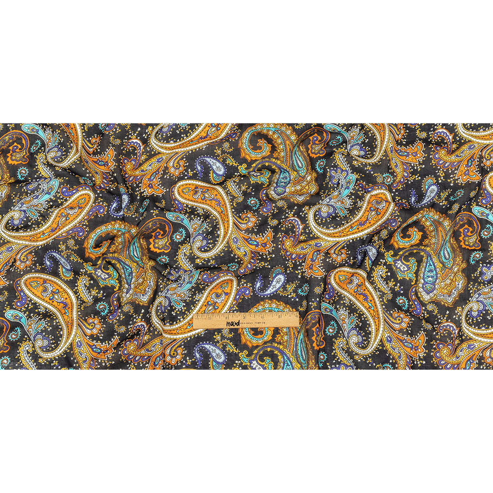 Gauzy Cotton Voile - Midnight Navy, Hawaiian Sunset and Limoges Paisley - Deadstock