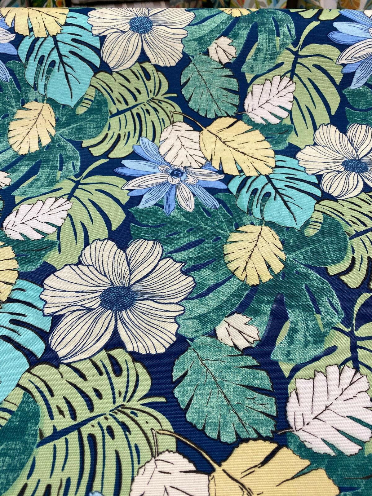 Swavelle Mill Creek Polyester Fabric - Teal Green Blue Ivory Floral, 54" Width (1 Yard)