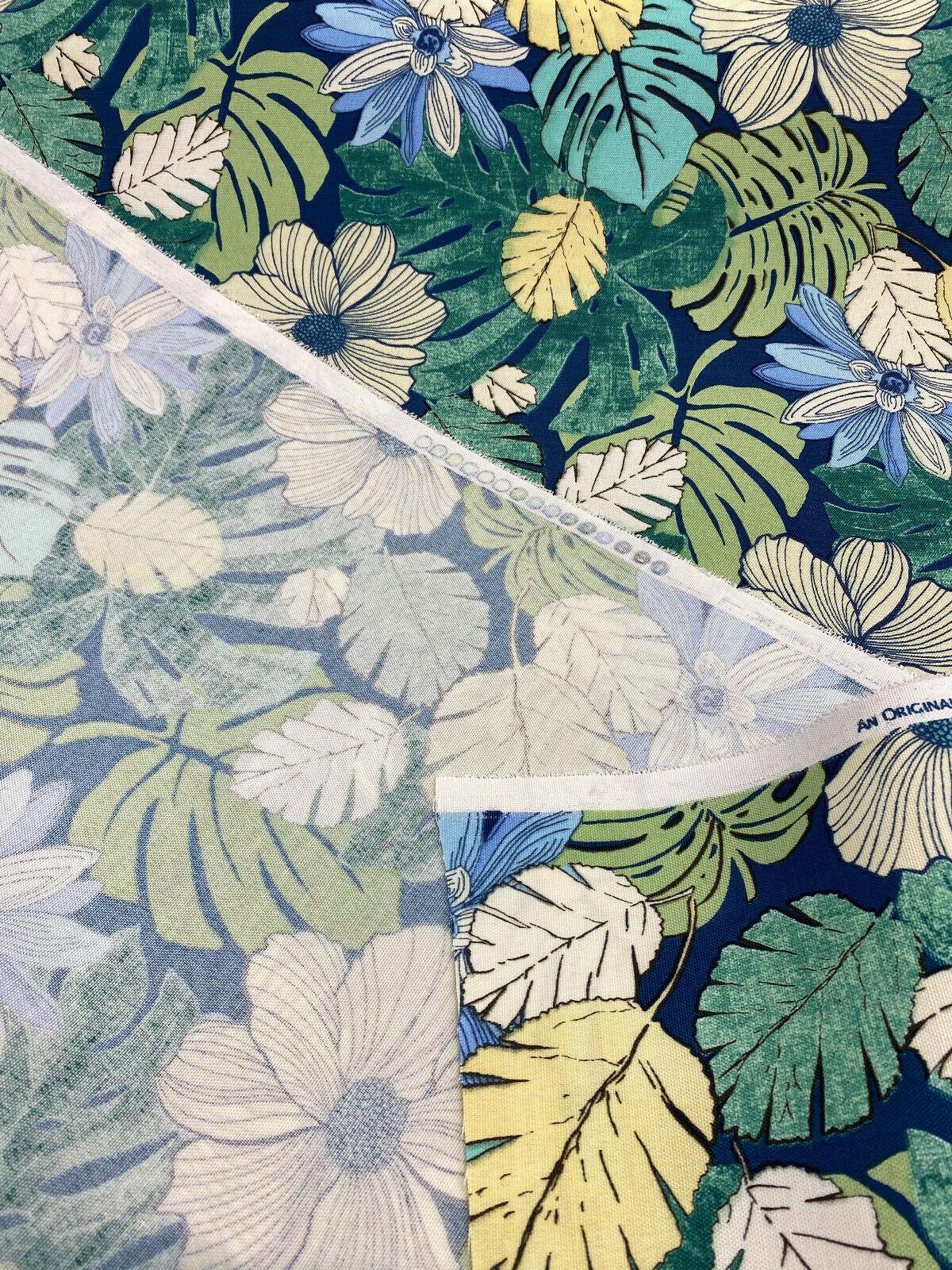 Swavelle Mill Creek Polyester Fabric - Teal Green Blue Ivory Floral, 54" Width (1 Yard)