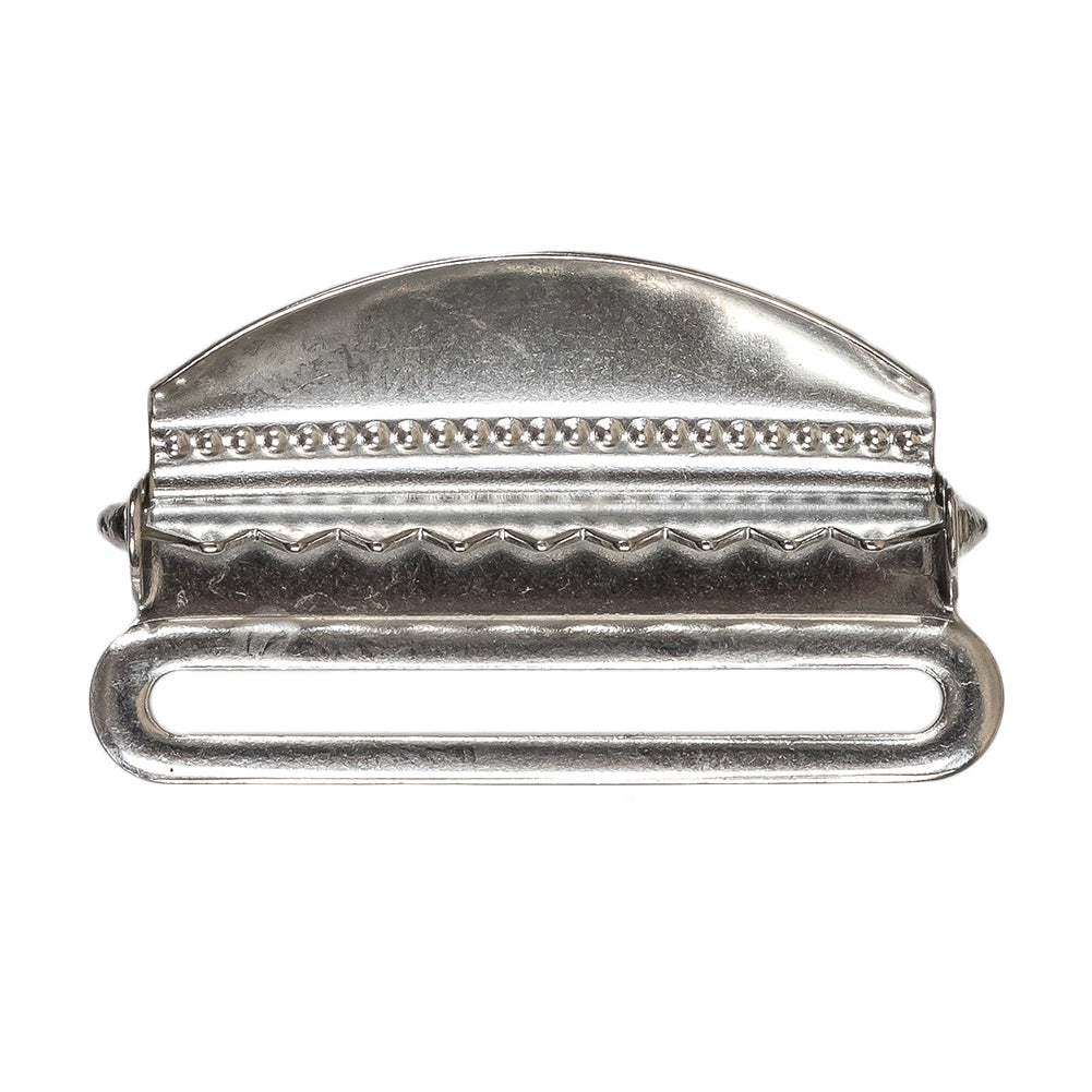 Silver Metal Suspender Slide Adjusters Pair - 1.5"