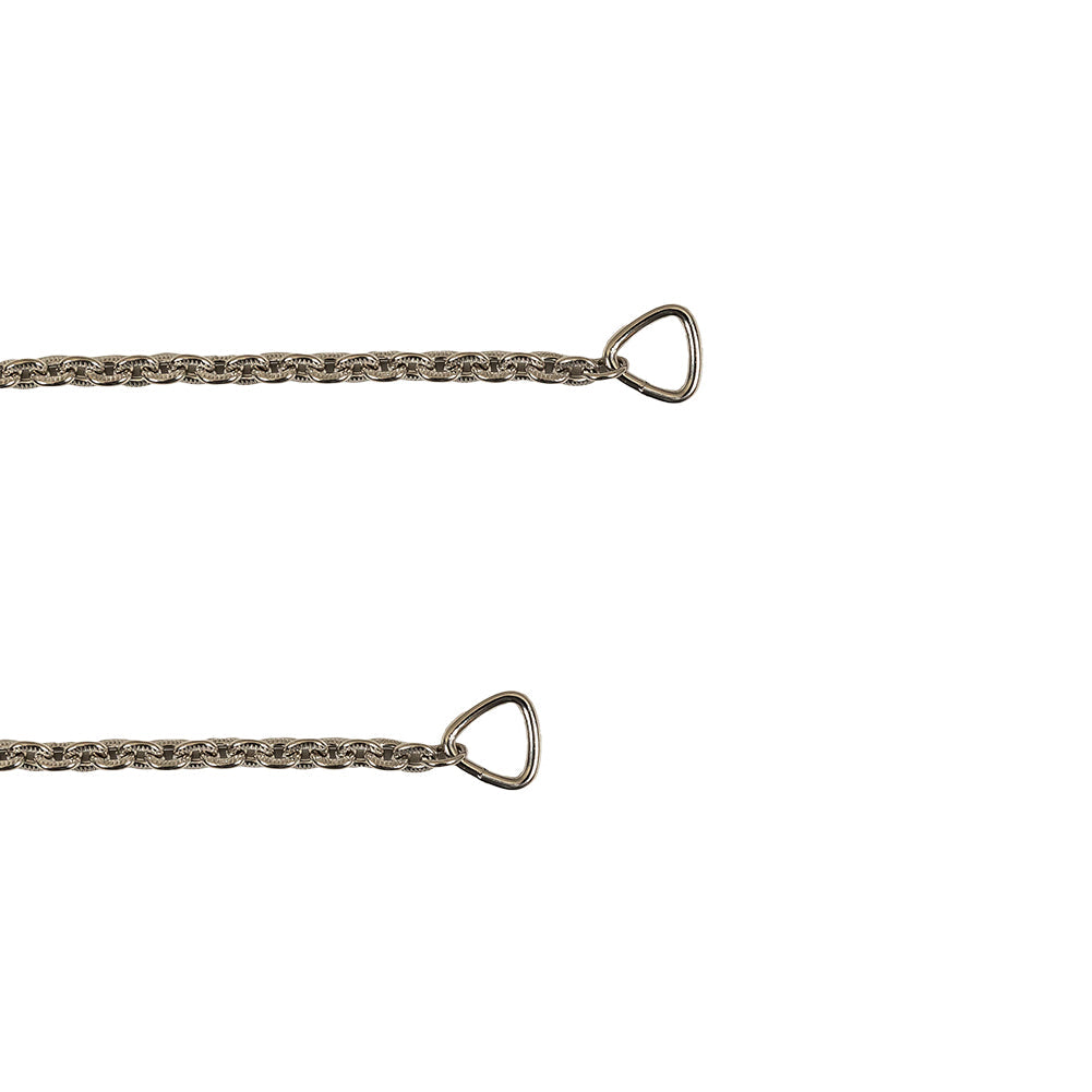 Silver Textured Chain Purse Strap with Triangular Rings - 16" x 0.375"