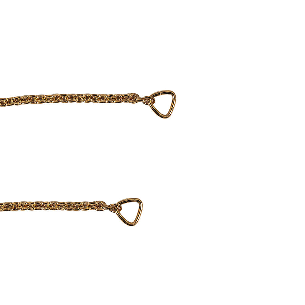 Gold Textured Chain Purse Strap with Triangular Rings - 16" x 0.375"