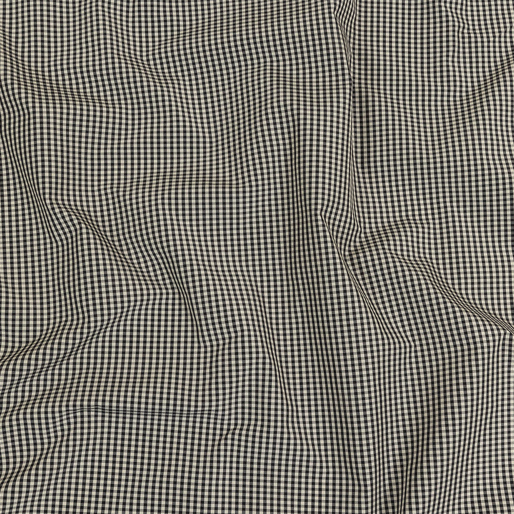 Black and Cream Little Checks Cotton and Polyester Shirting