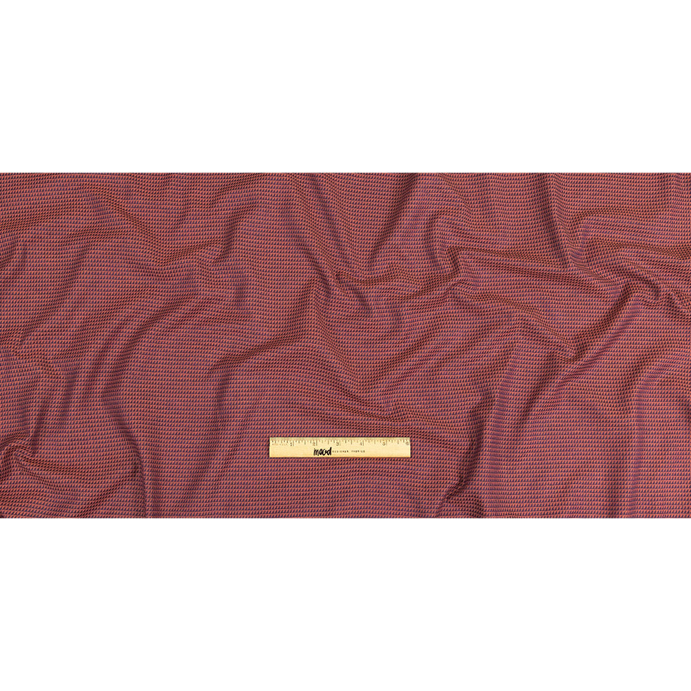 Navy and Orange Triangles Cotton and Polyester Twill