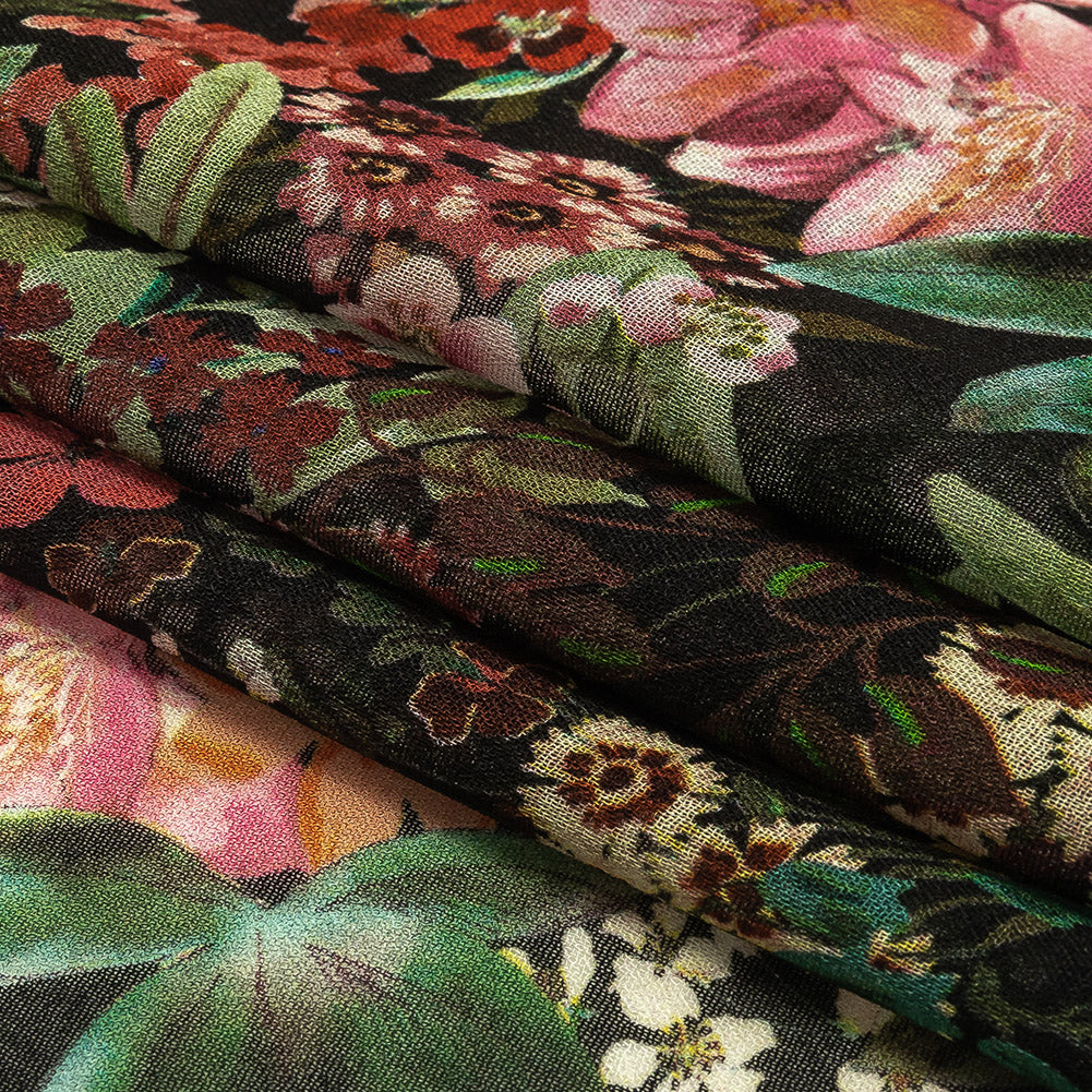 Mood Exclusive Black Botanical Bounty Viscose Georgette