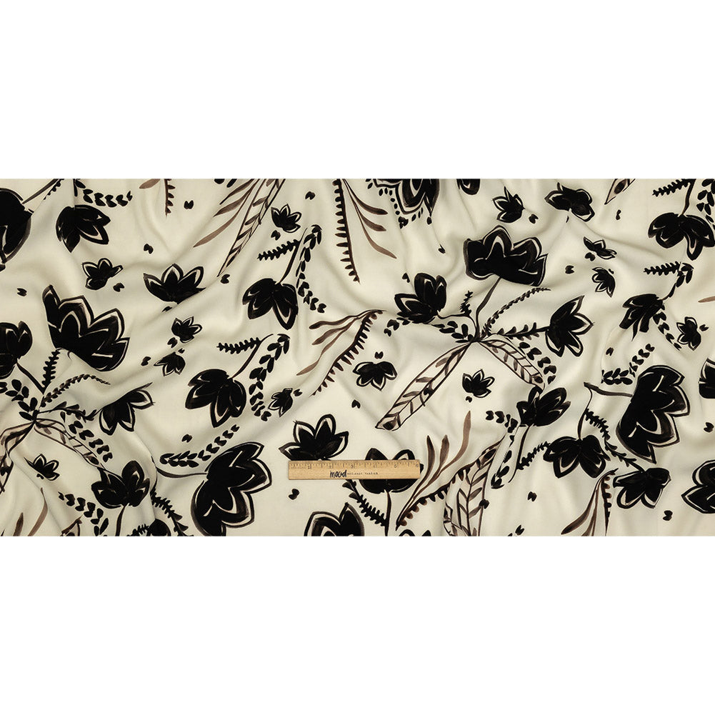 Mood Exclusive White Peaceful Pond Polyester Crepe