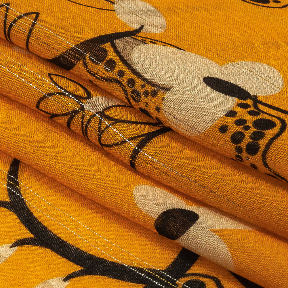 Mood Exclusive Artisan's Gold Amoeba Metallic Pinstriped Viscose Dobby