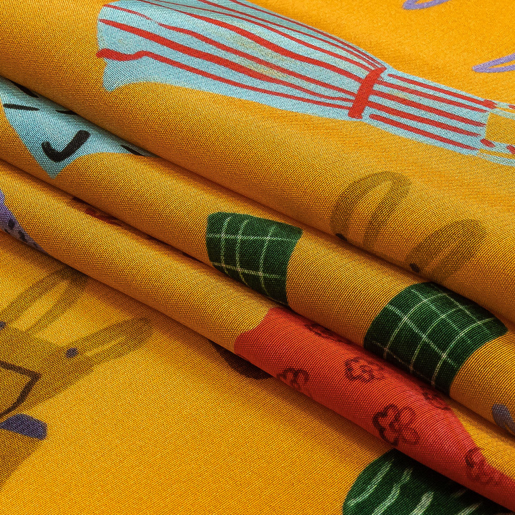 Mood Exclusive Yellow Laundry Day Viscose Poplin