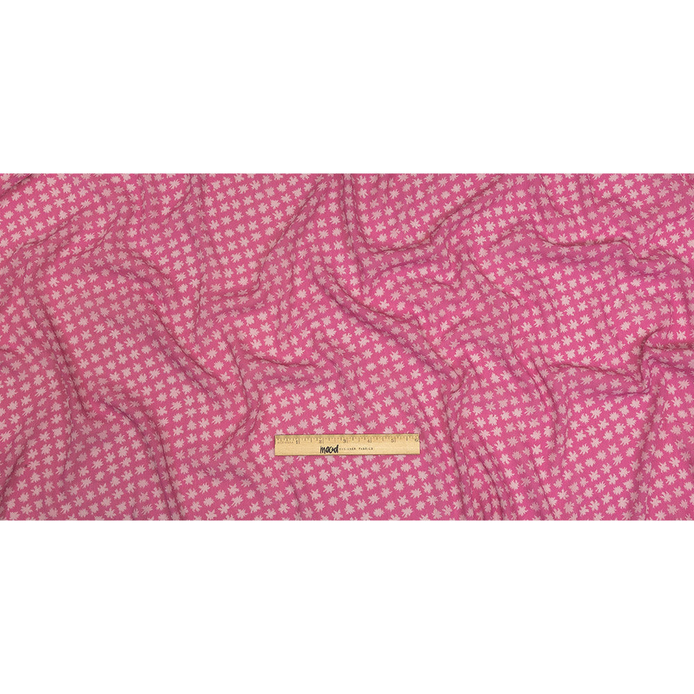 Mood Exclusive Pink Fine Fireworks Crinkled Polyester Georgette
