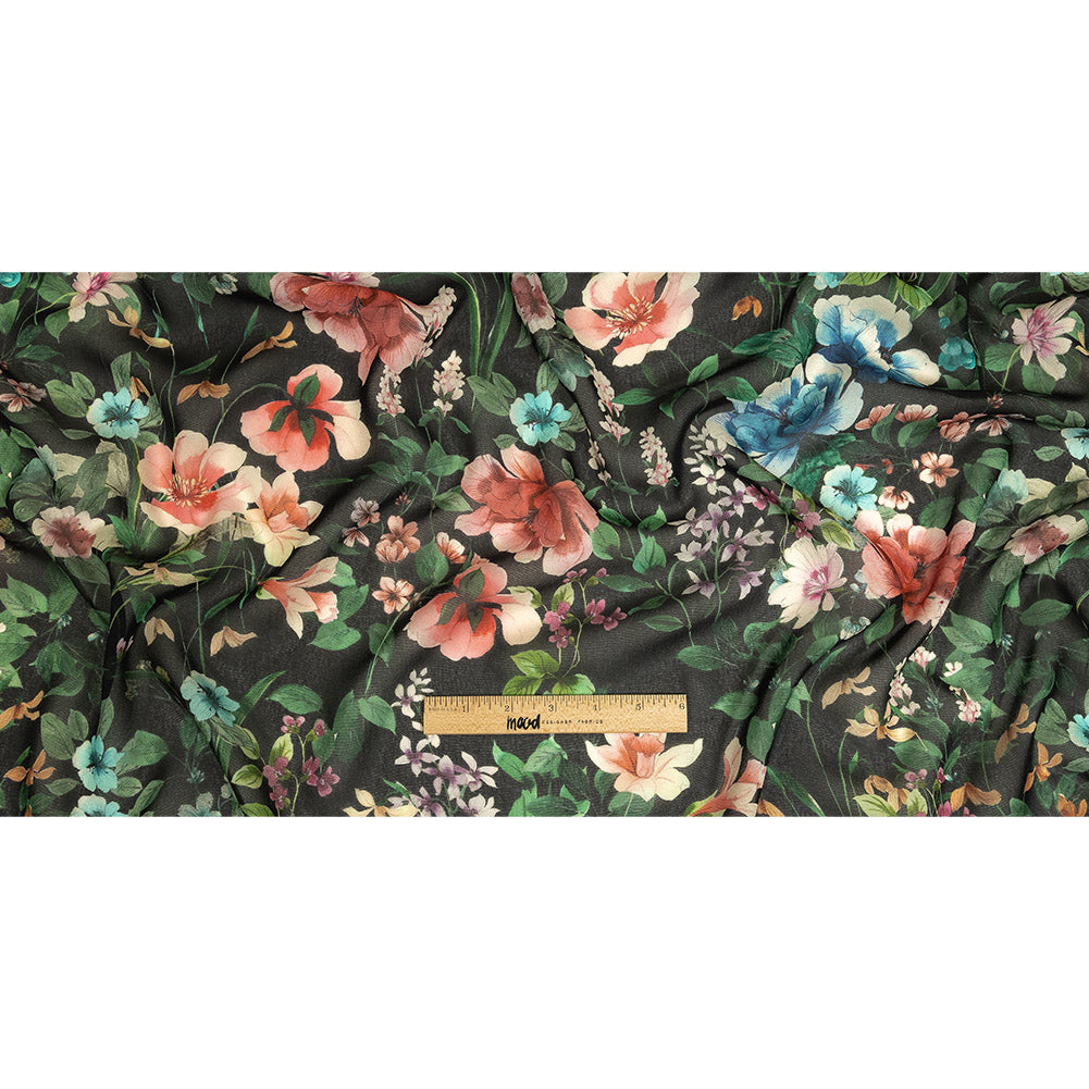Mood Exclusive Black O'Keefe's Orchids Viscose Georgette