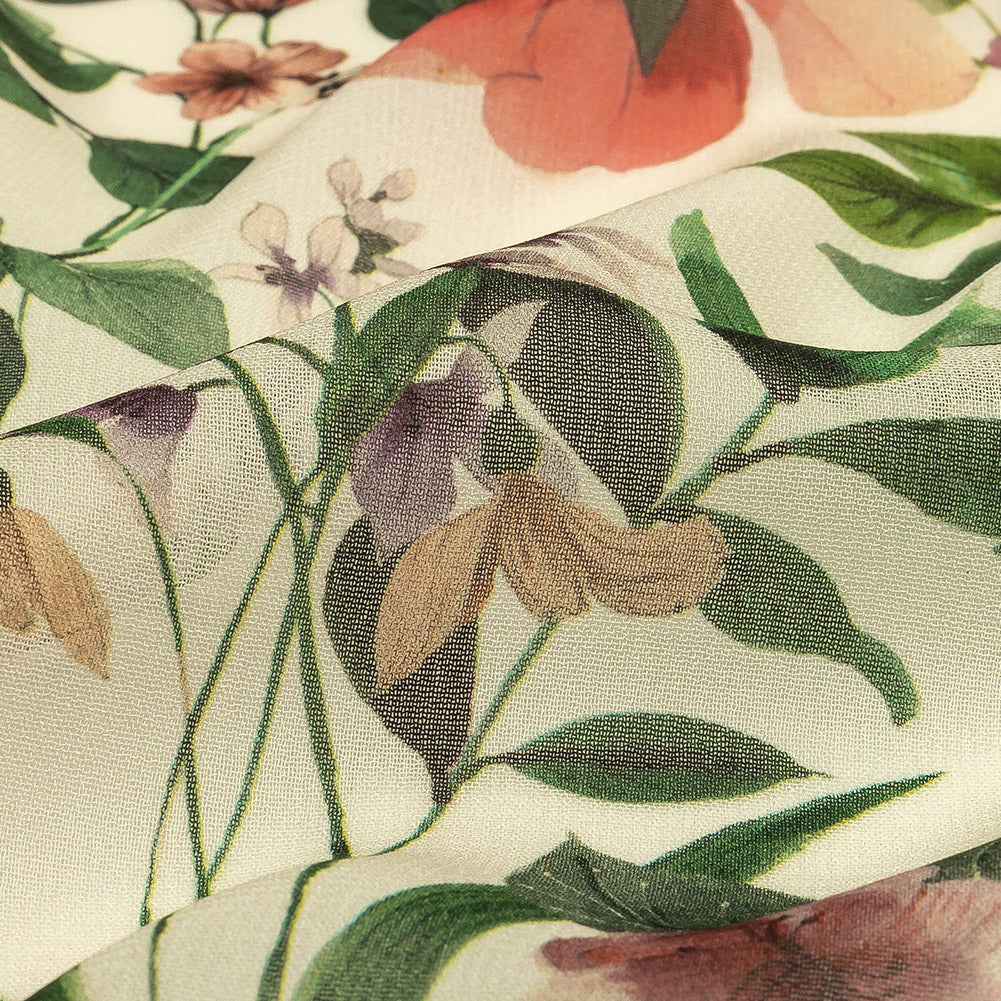 Mood Exclusive Beige O'Keefe's Orchids Viscose Georgette