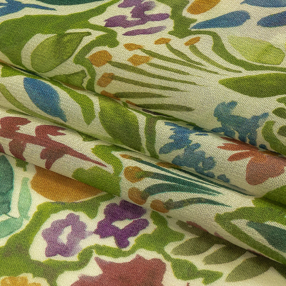 Mood Exclusive Green Collection of Cuttings Viscose Georgette