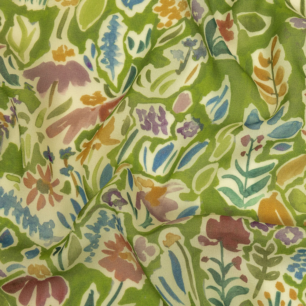 Mood Exclusive Green Collection of Cuttings Viscose Georgette
