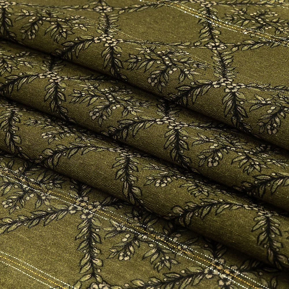 Mood Exclusive Victorian Vines Metallic Pinstriped Viscose Dobby