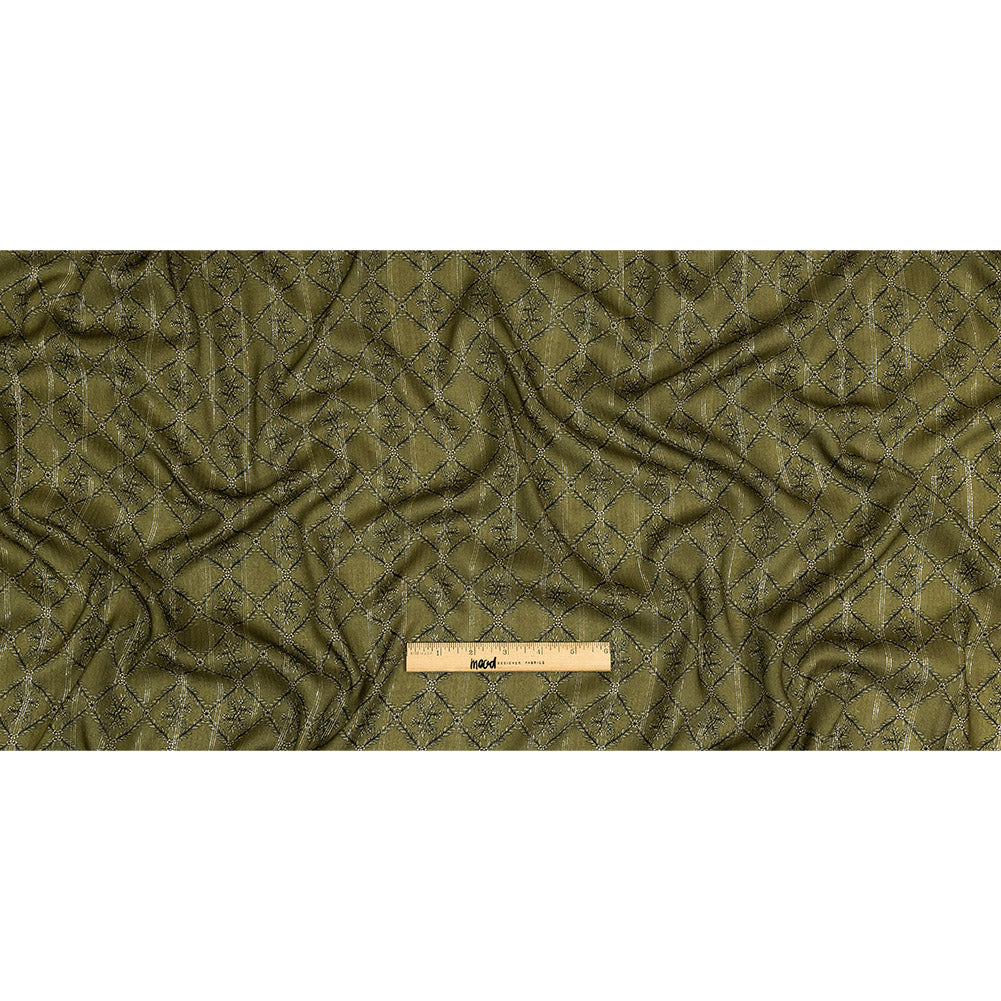 Mood Exclusive Victorian Vines Metallic Pinstriped Viscose Dobby