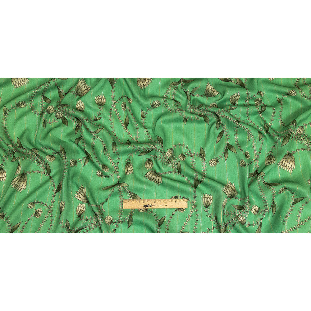 Mood Exclusive Greenbriar Vines Victorious Metallic Pinstriped Viscose Dobby