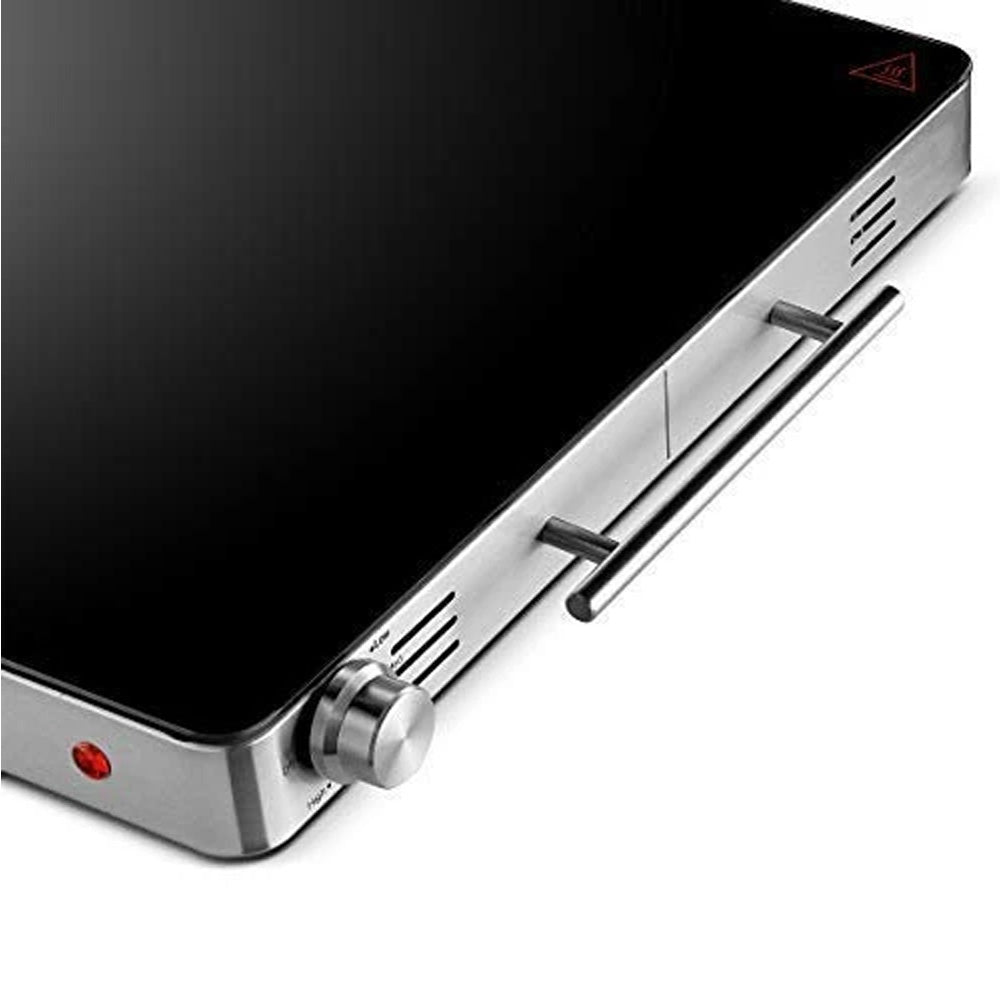Magic Mill Stainless Steel with Enamel Top Hot Plate with Adjustable Temperature Knob - 21" x 16"