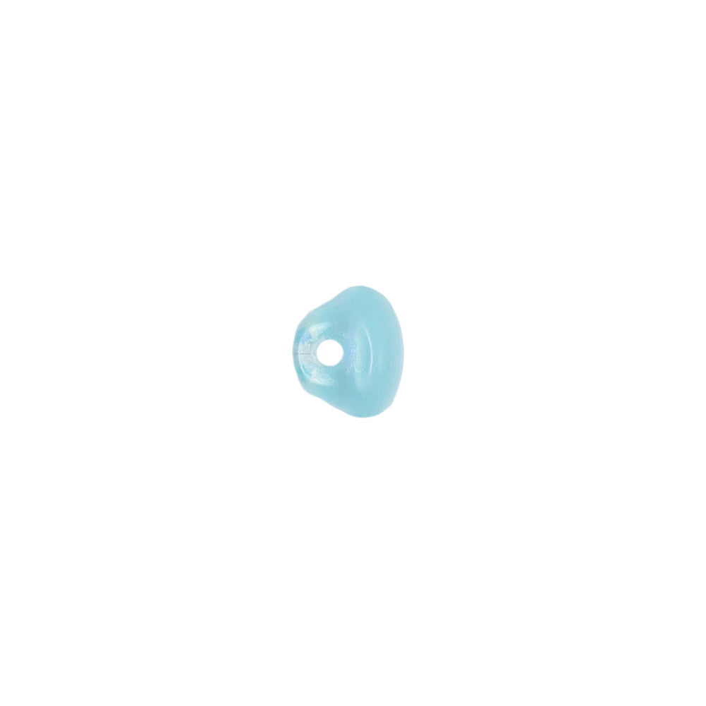 European AB Blue Self Back Glass Button - 12L/7.5mm
