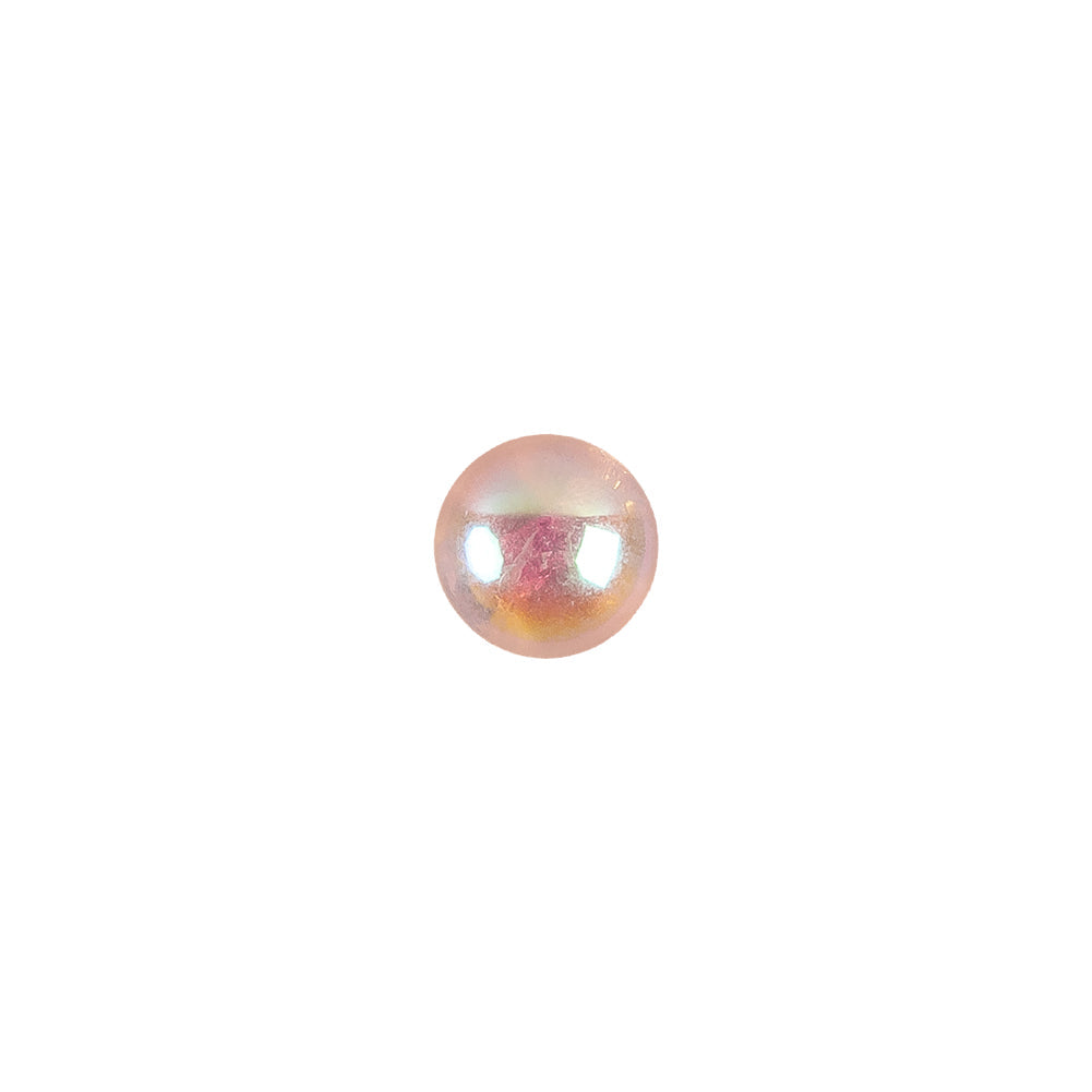 European AB Pink Self Back Glass Button - 12L/7.5mm