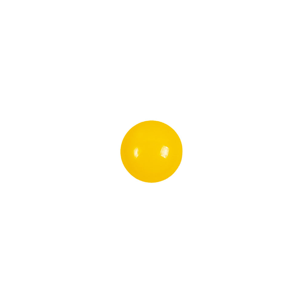 European Yellow Self Black Glass Button - 12L/7.5mm