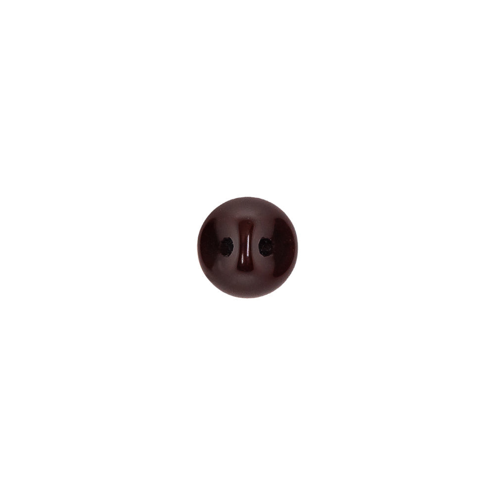 European Brown Half Domed Self Black Glass Button - 12L/7.5mm