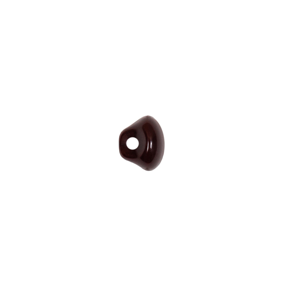 European Brown Half Domed Self Black Glass Button - 12L/7.5mm