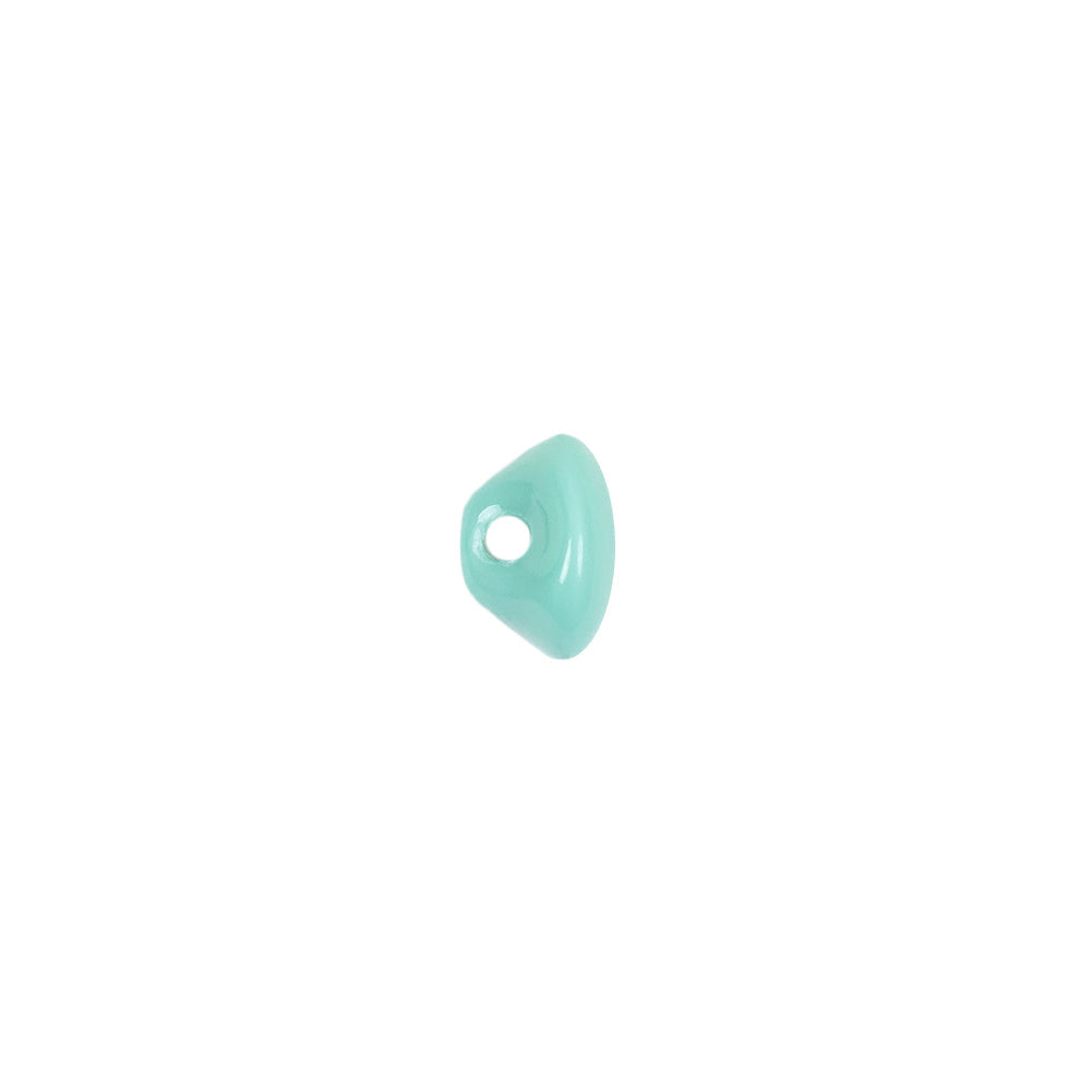 European Blue Green Self Back Glass Button - 14L/9mm