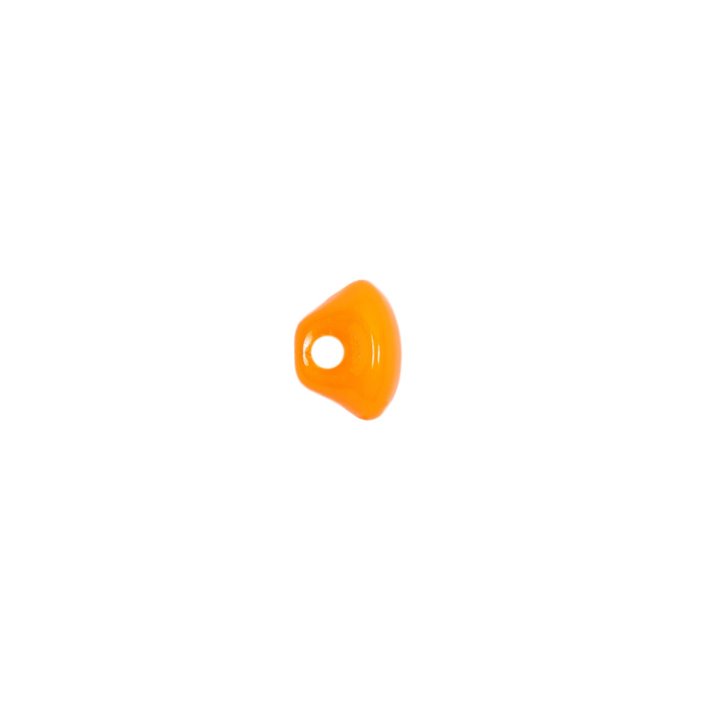 European Orange Half Domed Self Back Glass Button - 14L/9mm
