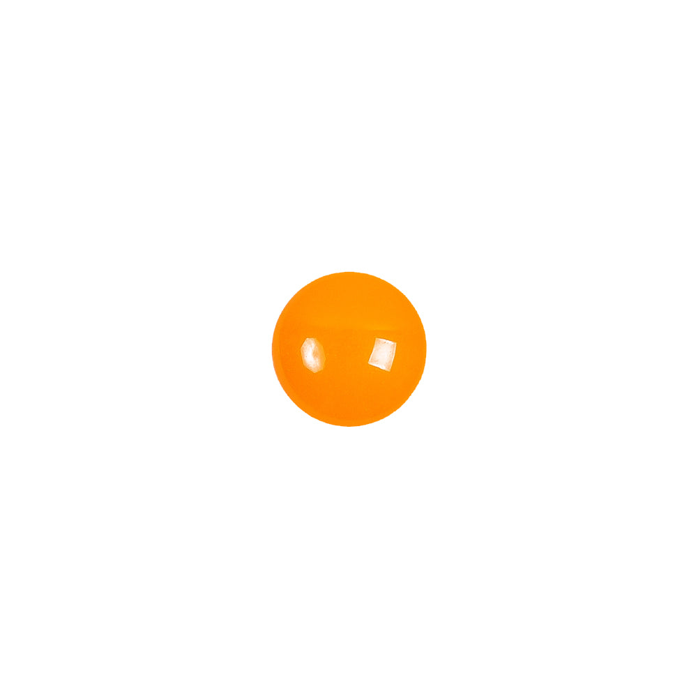 European Orange Half Domed Self Back Glass Button - 14L/9mm