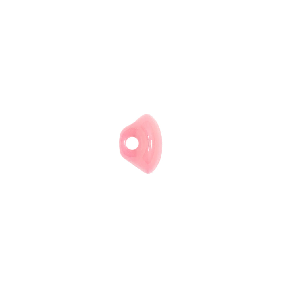 European Dark Pink Half Domed Self Back Glass Button - 14L/9mm