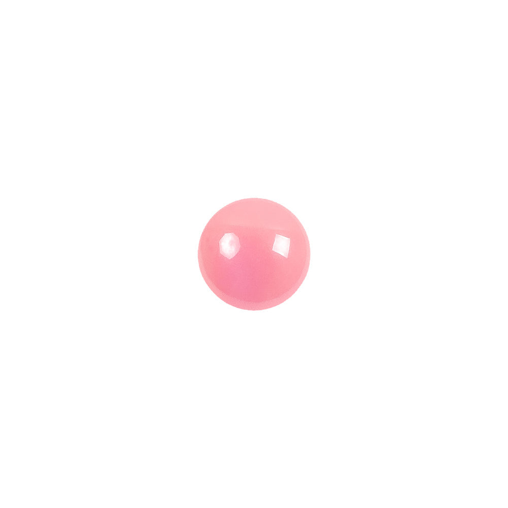 European Dark Pink Half Domed Self Back Glass Button - 14L/9mm