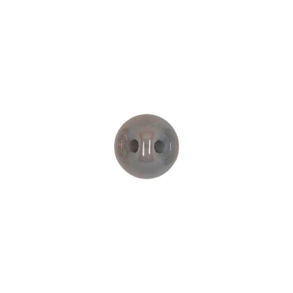 European Dark Gray Half Domed Self Back Glass Button - 14L/9mm