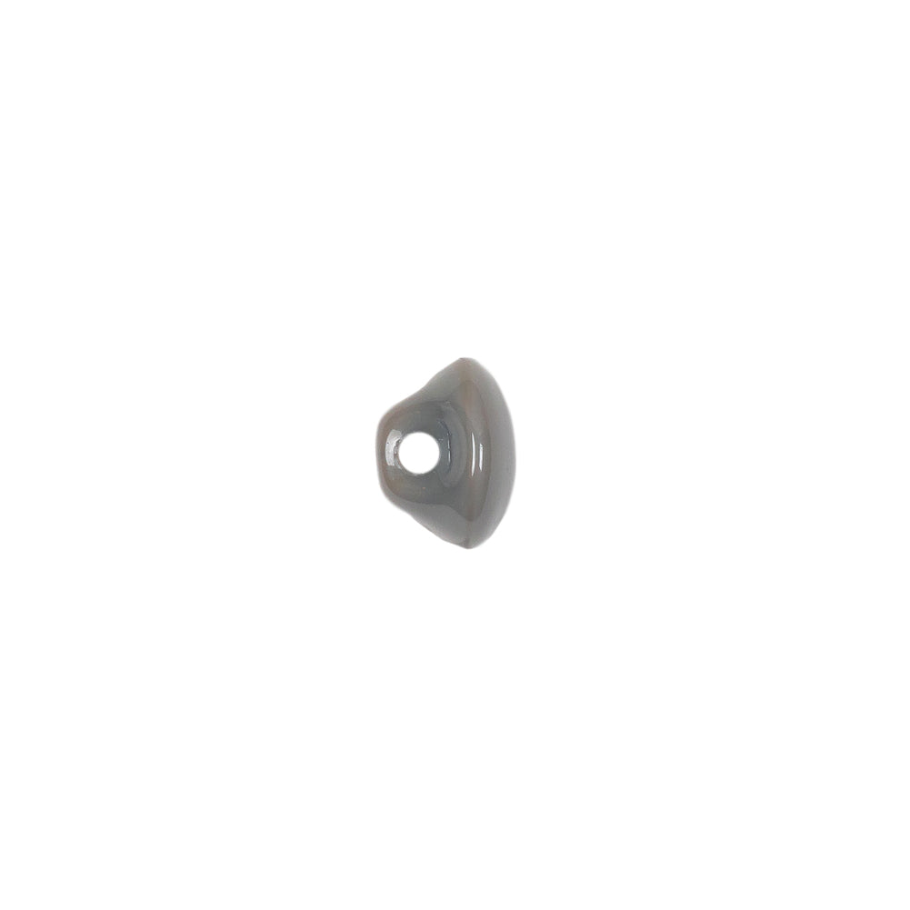European Dark Gray Half Domed Self Back Glass Button - 14L/9mm