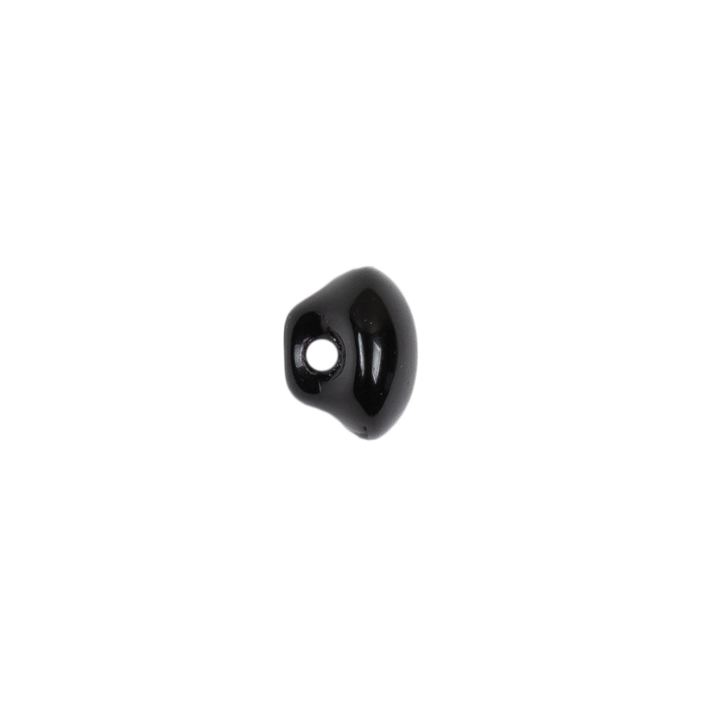 European Black Self Back Glass Button - 16L/10mm