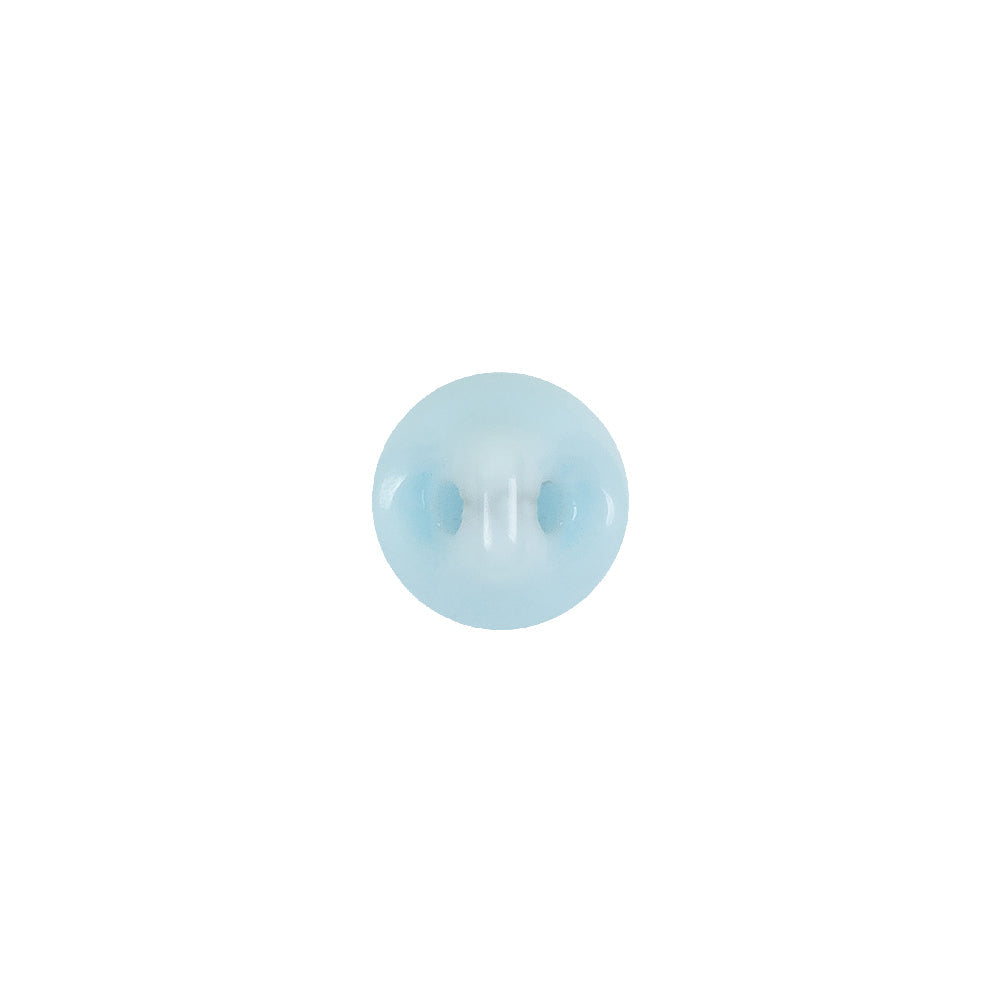 European Baby Blue Self Back Glass Button - 16L/10mm