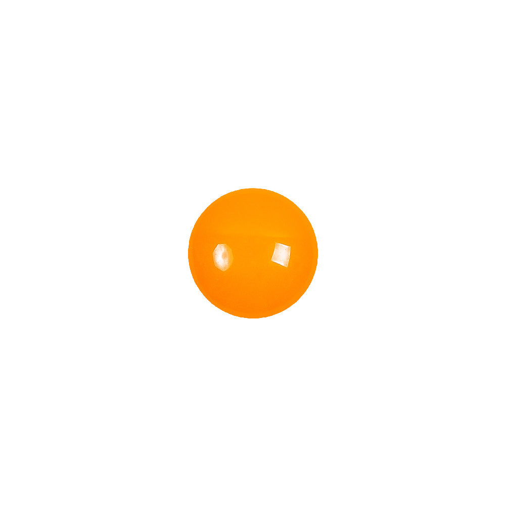 European Orange Half Domed Self Back Glass Button - 16L/10mm