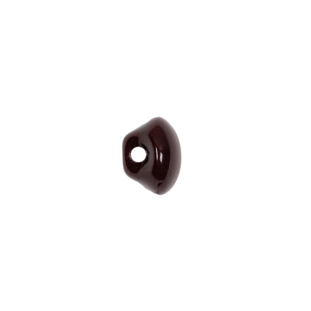 European Brown Half Domed Self Back Glass Button - 16L/10mm