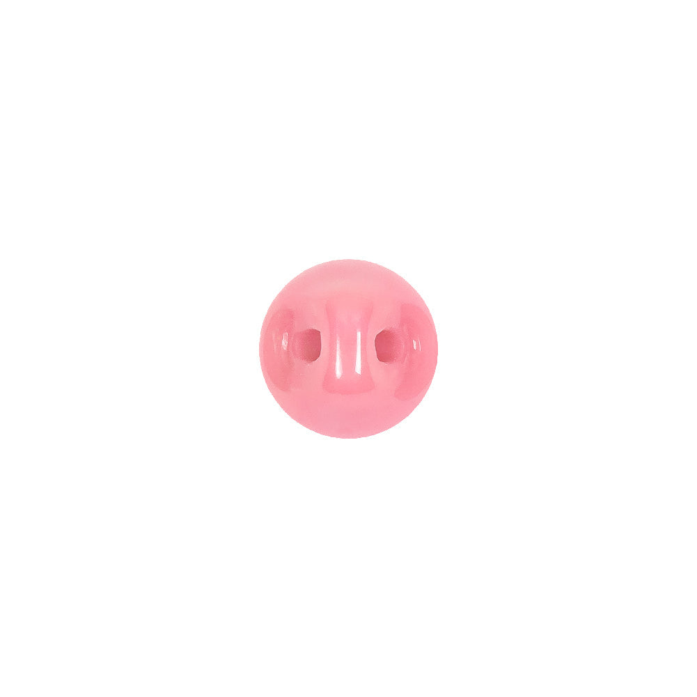 European Dark Pink Half Domed Self Back Glass Button - 16L/10mm