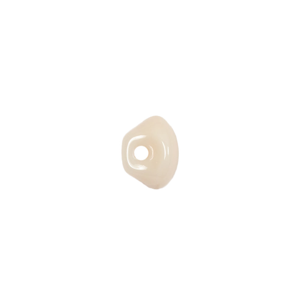 European Beige Half Domed Self Back Glass Button - 16L/10mm