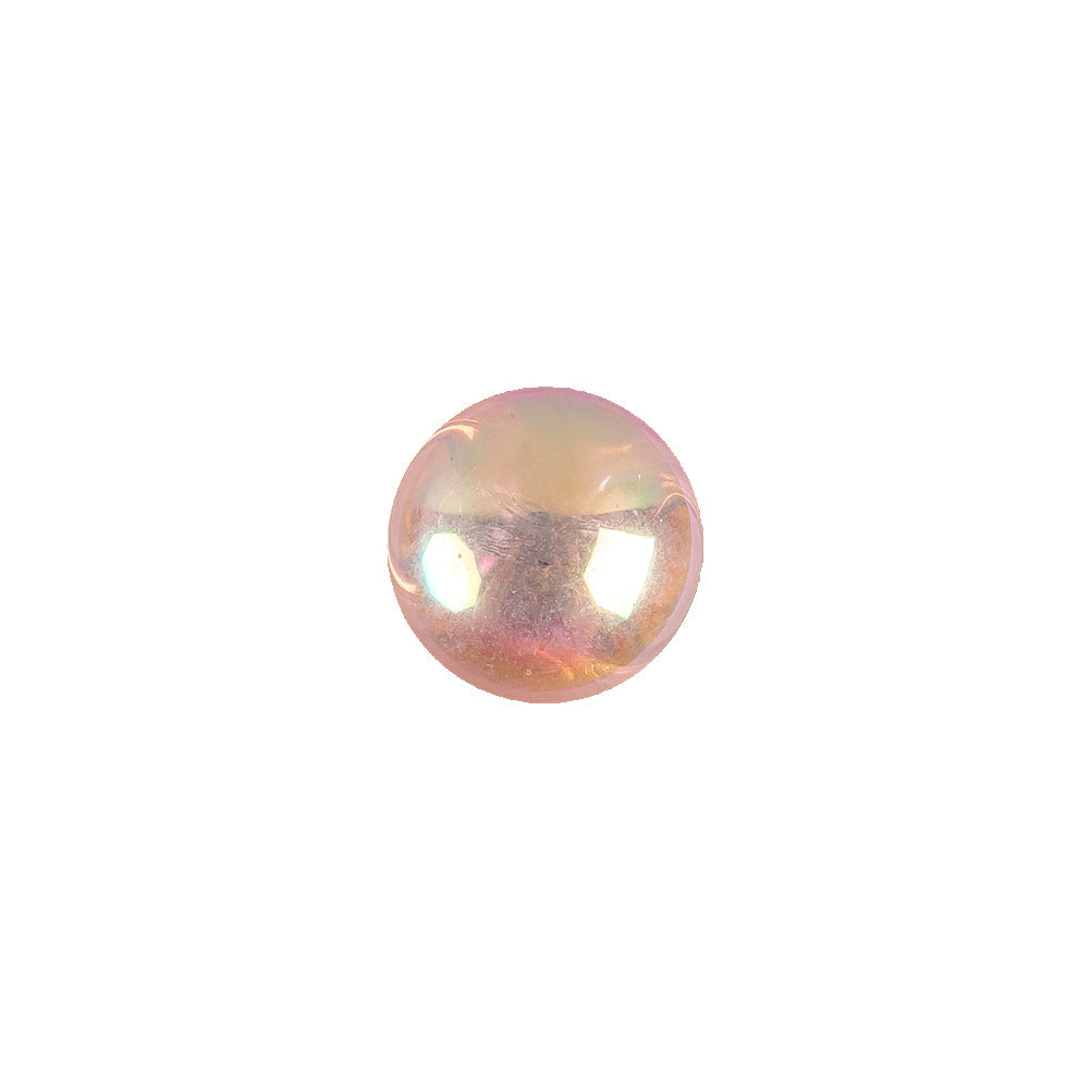 European AB Pink Self Back Glass Button - 18L/11.5mm