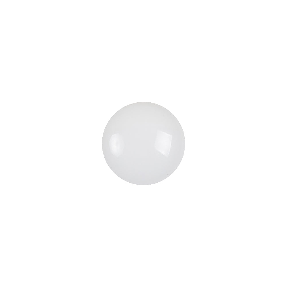 European White Self Back Glass Button - 18L/11.5mm