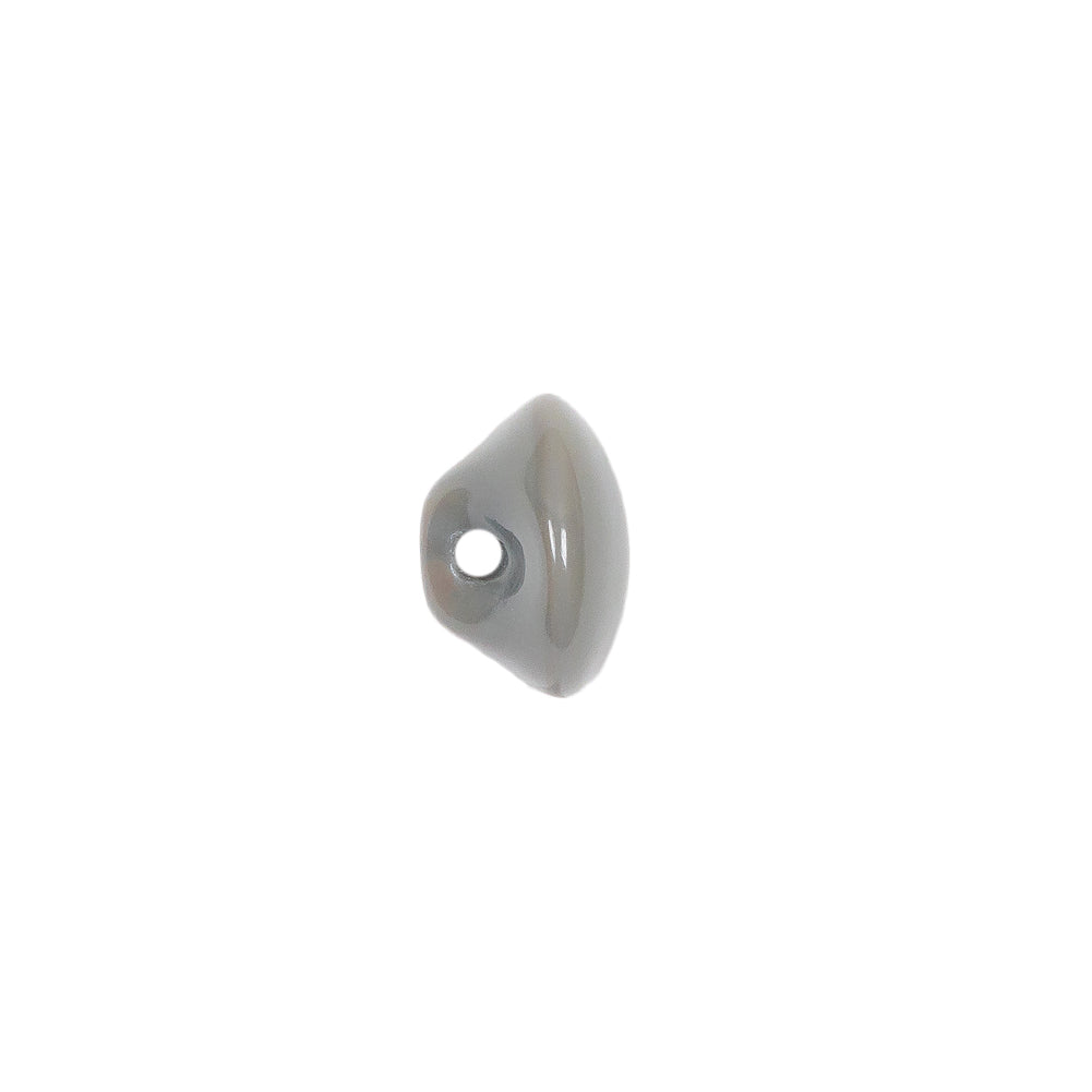 European Dark Gray Self Back Glass Button - 18L/11.5mm