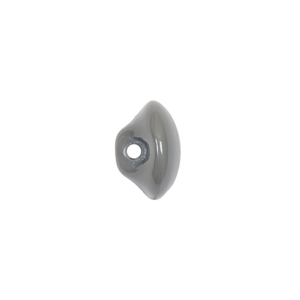 European Dark Gray Half Domed Self Back Glass Button - 20L/12.5mm
