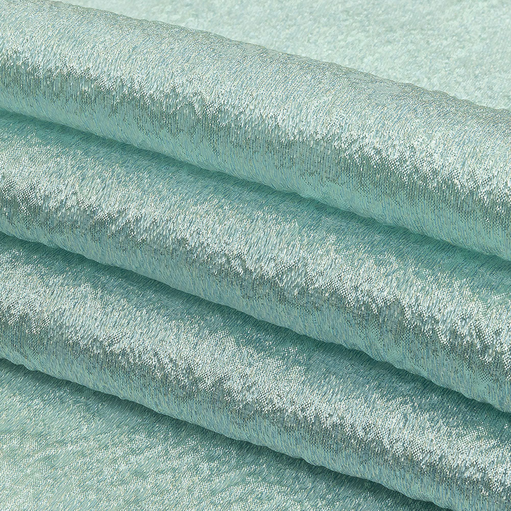 Ice Blue and White Mottled Luxury Brocade