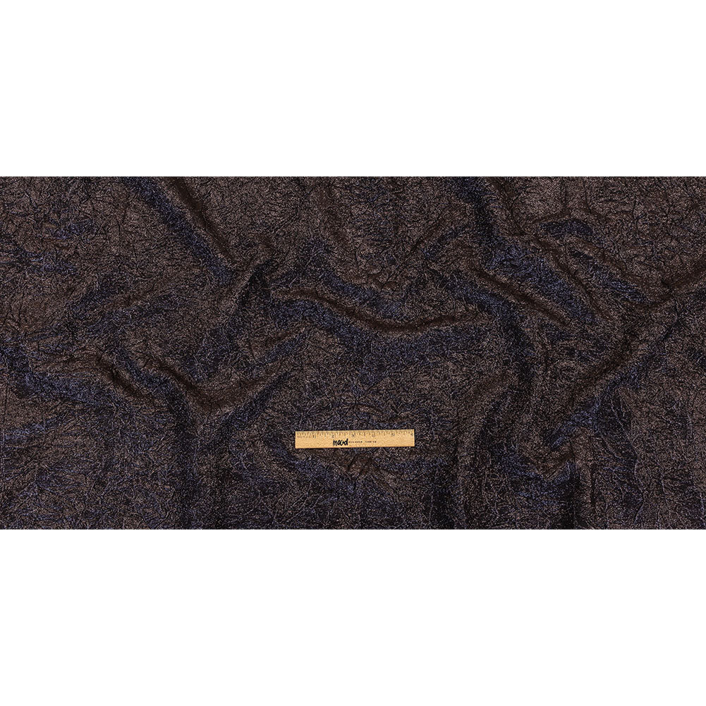 Astrolabe Metallic Navy and Copper Crinkled Luxury Brocade with Black Backing