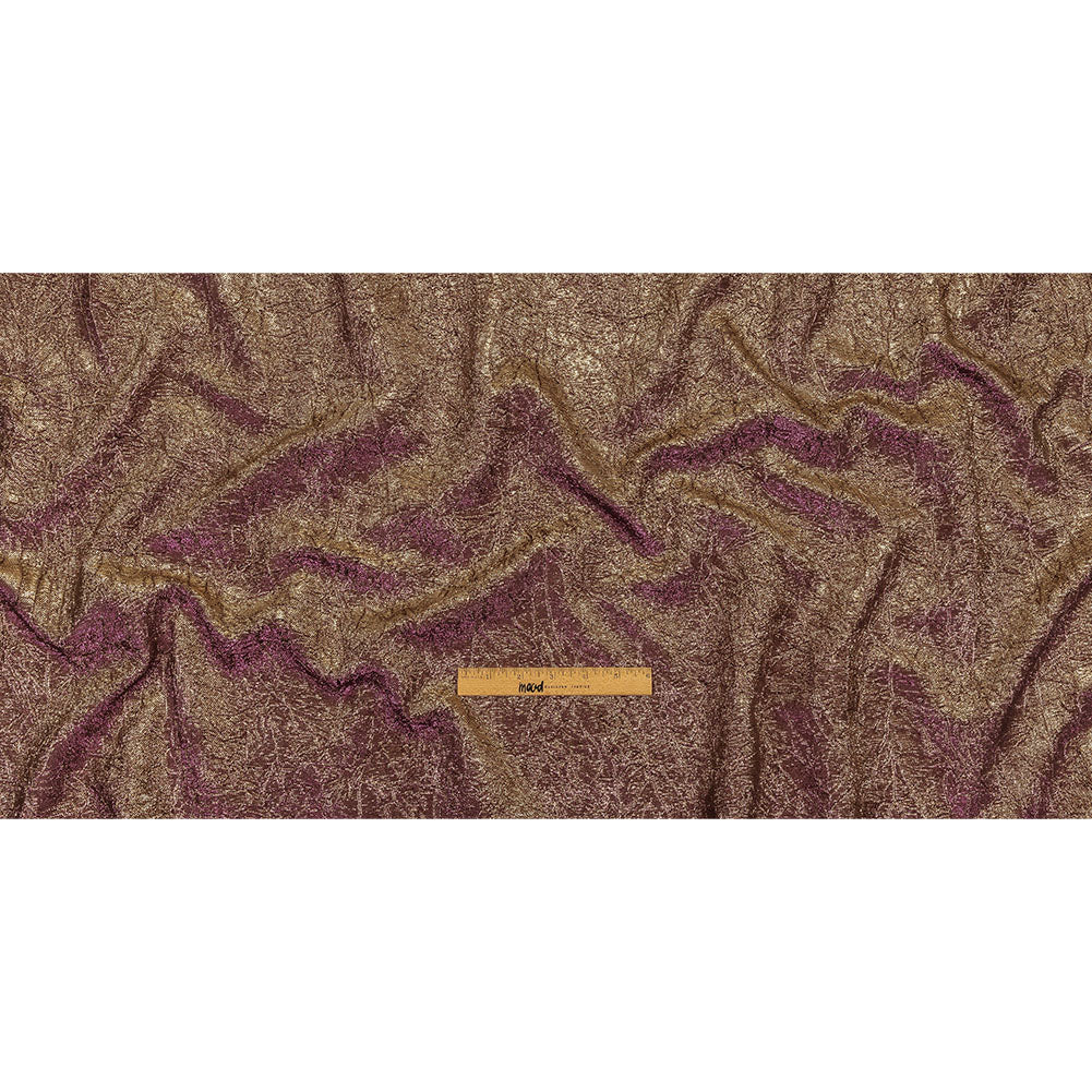 Astrolabe Metallic Purple and Gold Crinkled Luxury Brocade with Black Backing