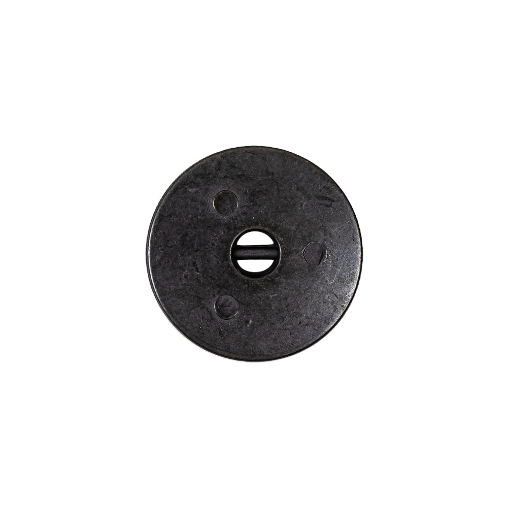 Antique Brass Textured Narrow Rim 2-Hole Metal Button - 28L/18mm