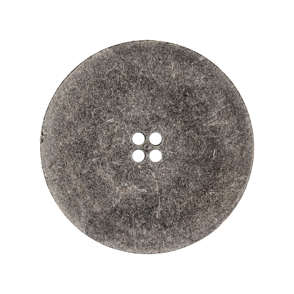 Weathered Silver Narrow Rim Low Convex 4-Hole Metal Button - 44L/28mm